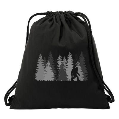 Bigfoot In The Forest Sasquatch Yeti Drawstring Bag