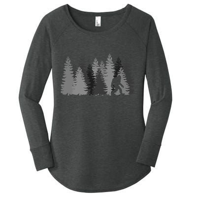 Bigfoot In The Forest Sasquatch Yeti Women's Perfect Tri Tunic Long Sleeve Shirt