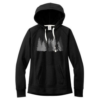 Bigfoot In The Forest Sasquatch Yeti Women's Fleece Hoodie