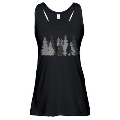 Bigfoot In The Forest Sasquatch Yeti Ladies Essential Flowy Tank