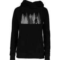 Bigfoot In The Forest Sasquatch Yeti Womens Funnel Neck Pullover Hood