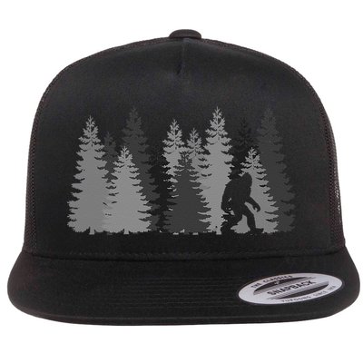 Bigfoot In The Forest Sasquatch Yeti Flatbill Hat