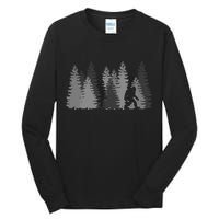 Bigfoot In The Forest Sasquatch Yeti Tall Long Sleeve T-Shirt