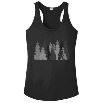 Bigfoot In The Forest Sasquatch Yeti Ladies PosiCharge Competitor Racerback Tank