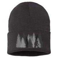 Bigfoot In The Forest Sasquatch Yeti Sustainable Knit Beanie