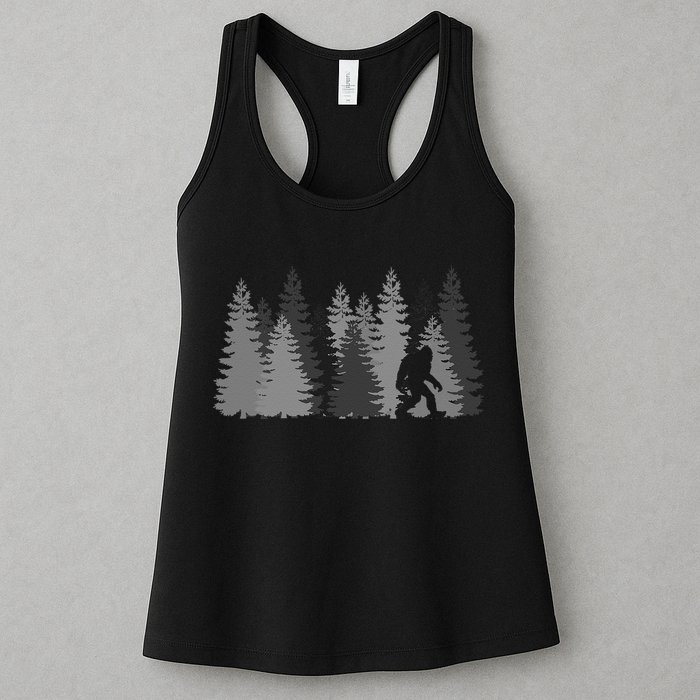 Bigfoot In The Forest Sasquatch Yeti Womens Tank Top