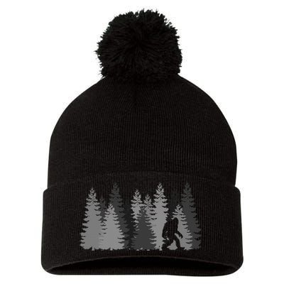 Bigfoot In The Forest Sasquatch Yeti Pom Pom 12in Knit Beanie