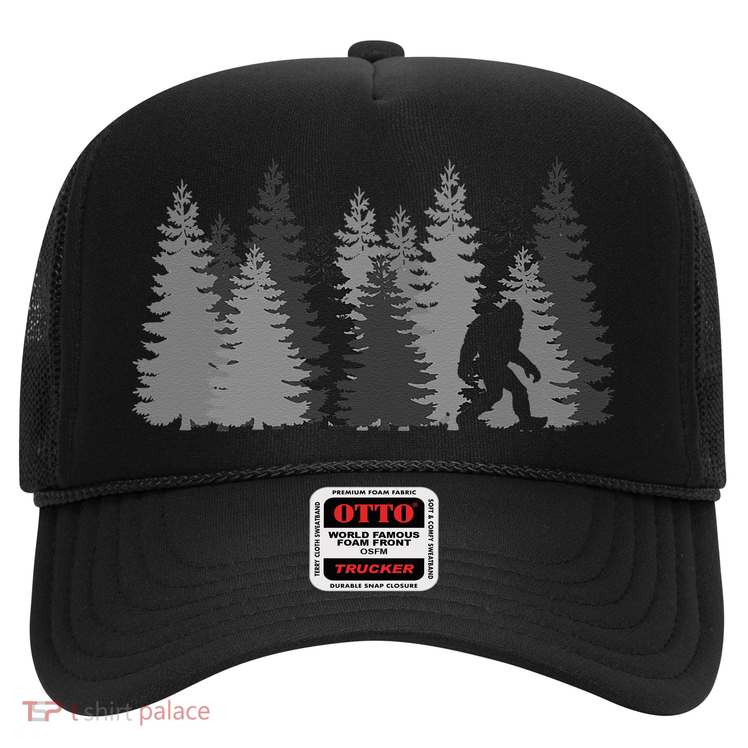 Bigfoot In The Forest Sasquatch Yeti Trucker Hat