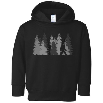 Bigfoot In The Forest Sasquatch Yeti Toddler Hoodie