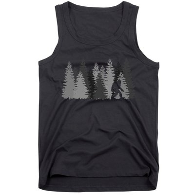 Bigfoot In The Forest Sasquatch Yeti Tank Top
