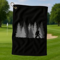Bigfoot In The Forest Sasquatch Yeti Golf Towel