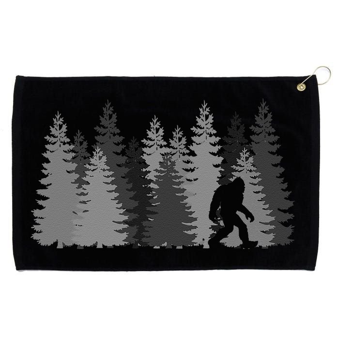 Bigfoot In The Forest Sasquatch Yeti Grommeted Golf Towel