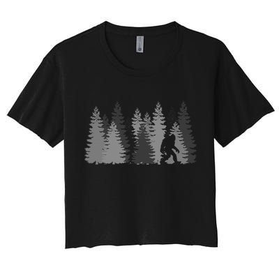 Bigfoot In The Forest Sasquatch Yeti Crop Top