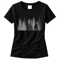 Bigfoot In The Forest Sasquatch Yeti Womens T-Shirt