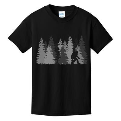 Bigfoot In The Forest Sasquatch Yeti Kids T-Shirt