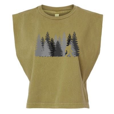 Bigfoot In The Forest Sasquatch Yeti Garment-Dyed Women's Muscle Tee