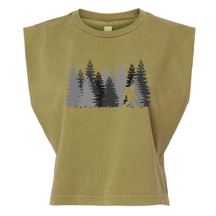 Bigfoot In The Forest Sasquatch Yeti Garment-Dyed Women's Muscle Tee