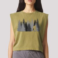 Bigfoot In The Forest Sasquatch Yeti Garment-Dyed Women's Muscle Tee
