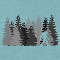 Bigfoot In The Forest Sasquatch Yeti Sueded Cloud Jersey T-Shirt
