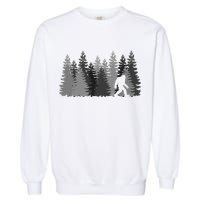 Bigfoot In The Forest Sasquatch Yeti Garment-Dyed Sweatshirt