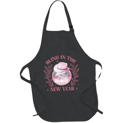 Bling In The New Year Coquette Bow Countdown Fireworks Full-Length Apron With Pockets
