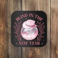 Bling In The New Year Coquette Bow Countdown Fireworks Coaster