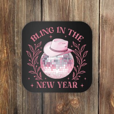 Bling In The New Year Coquette Bow Countdown Fireworks Coaster