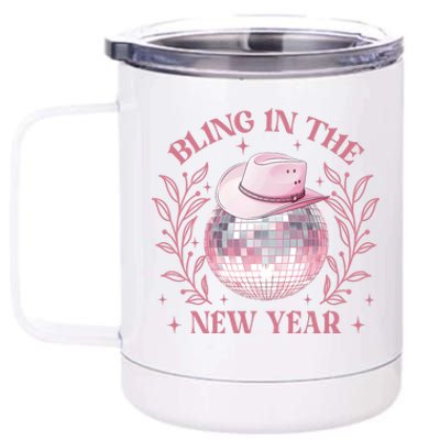 Bling In The New Year Coquette Bow Countdown Fireworks 12 oz Stainless Steel Tumbler Cup