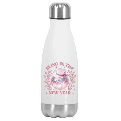 Bling In The New Year Coquette Bow Countdown Fireworks Stainless Steel Insulated Water Bottle