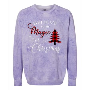 Believe In The Magic Of Christmas Gift Colorblast Crewneck Sweatshirt