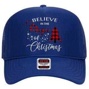 Believe In The Magic Of Christmas Gift High Crown Mesh Back Trucker Hat