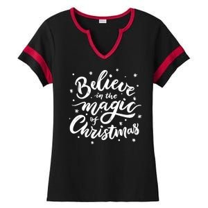 Believe In The Magic Of Christmas Ladies Halftime Notch Neck Tee