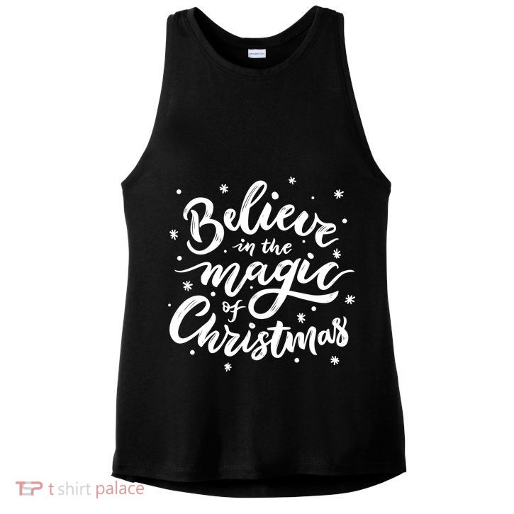 Believe In The Magic Of Christmas Ladies PosiCharge Tri-Blend Wicking Tank