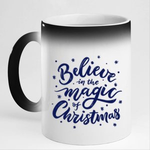 Believe In The Magic Of Christmas 11oz Black Color Changing Mug