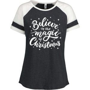 Believe In The Magic Of Christmas Enza Ladies Jersey Colorblock Tee