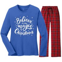 Believe In The Magic Of Christmas Women's Long Sleeve Flannel Pajama Set 