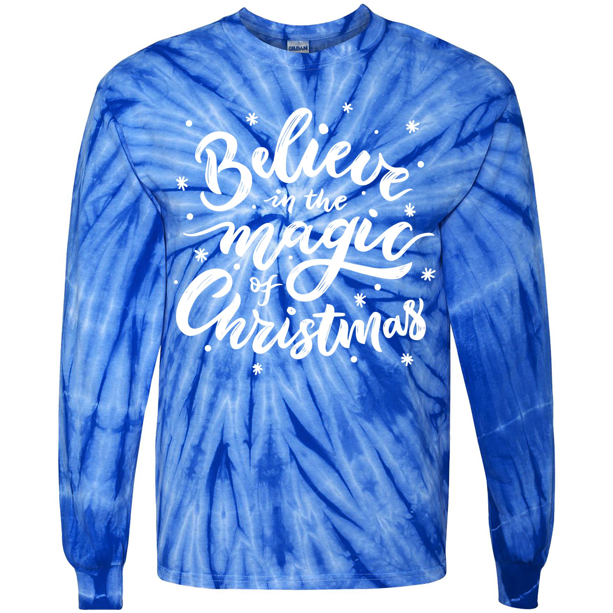 Believe In The Magic Of Christmas Tie-Dye Long Sleeve Shirt