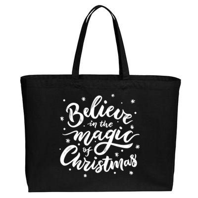 Believe In The Magic Of Christmas Cotton Canvas Jumbo Tote