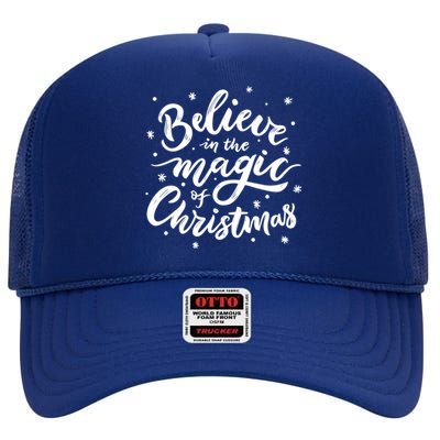 Believe In The Magic Of Christmas High Crown Mesh Back Trucker Hat