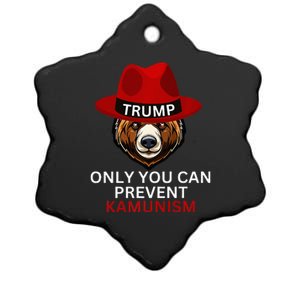 Bear In Trump Hat. Only You Can Prevent Communism. Ceramic Star Ornament