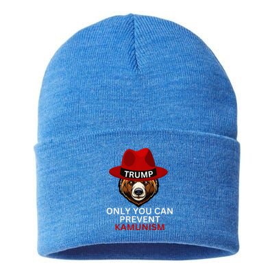 Bear In Trump Hat. Only You Can Prevent Communism. Sustainable Knit Beanie