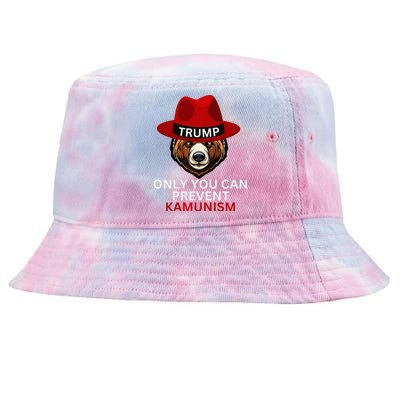 Bear In Trump Hat. Only You Can Prevent Communism. Tie-Dyed Bucket Hat