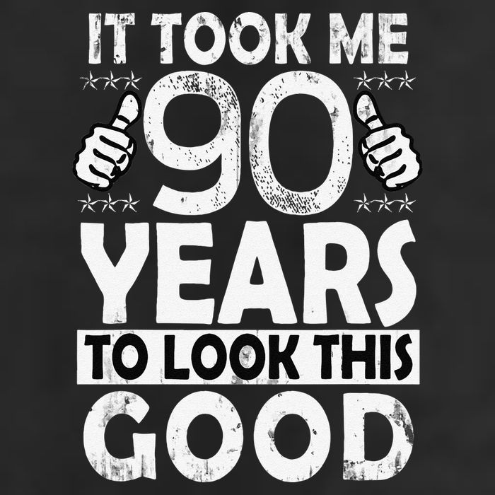 Birthday It Took Me 90 Years To Look This Good Funny 90Year Old Gift 7 Panel Mesh Trucker Snapback Hat