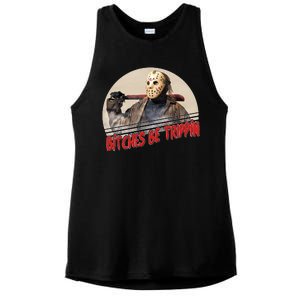 Bitches Be Trippin Horror Movie Fan Ladies PosiCharge Tri-Blend Wicking Tank