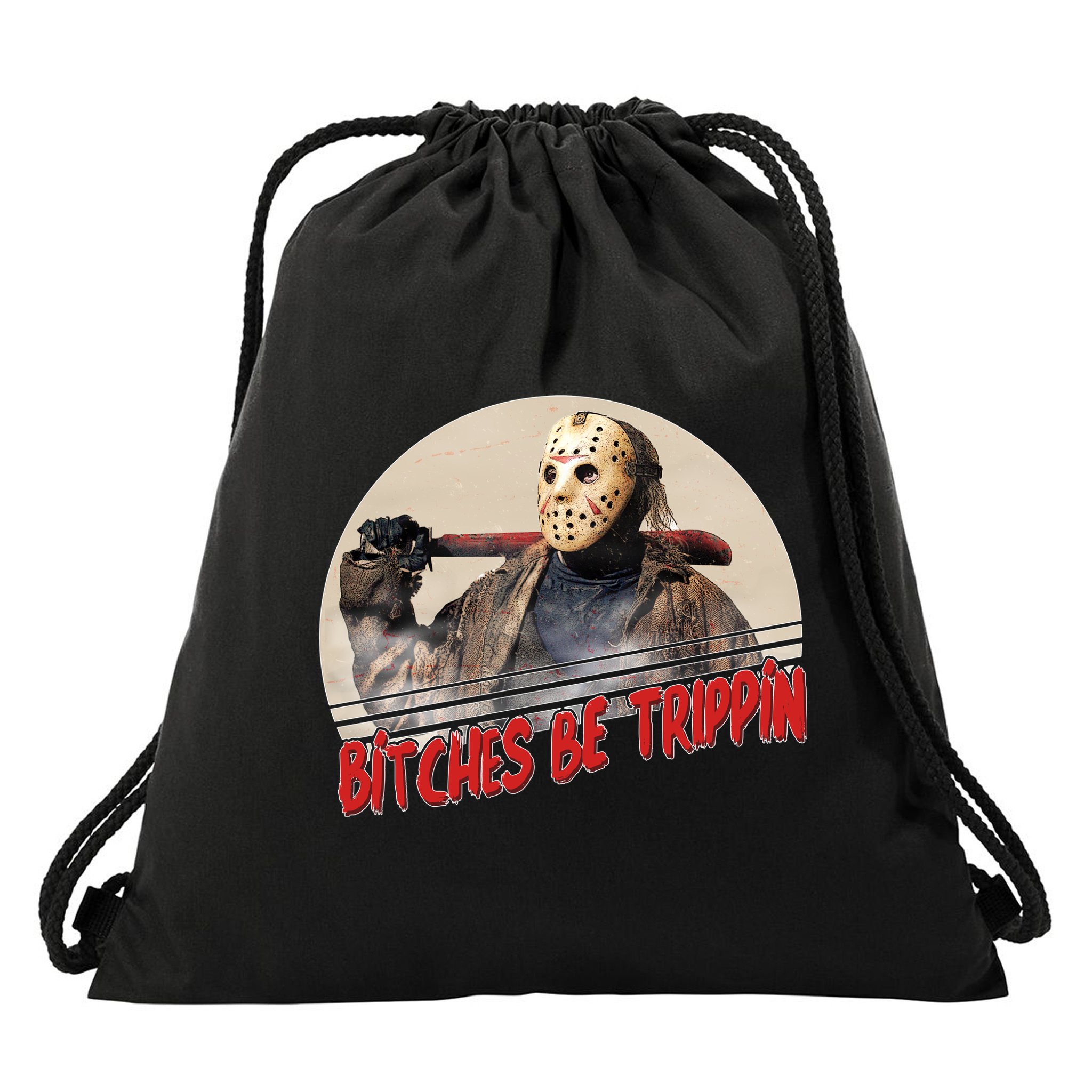 Bitches Be Trippin Horror Movie Fan Drawstring Bag
