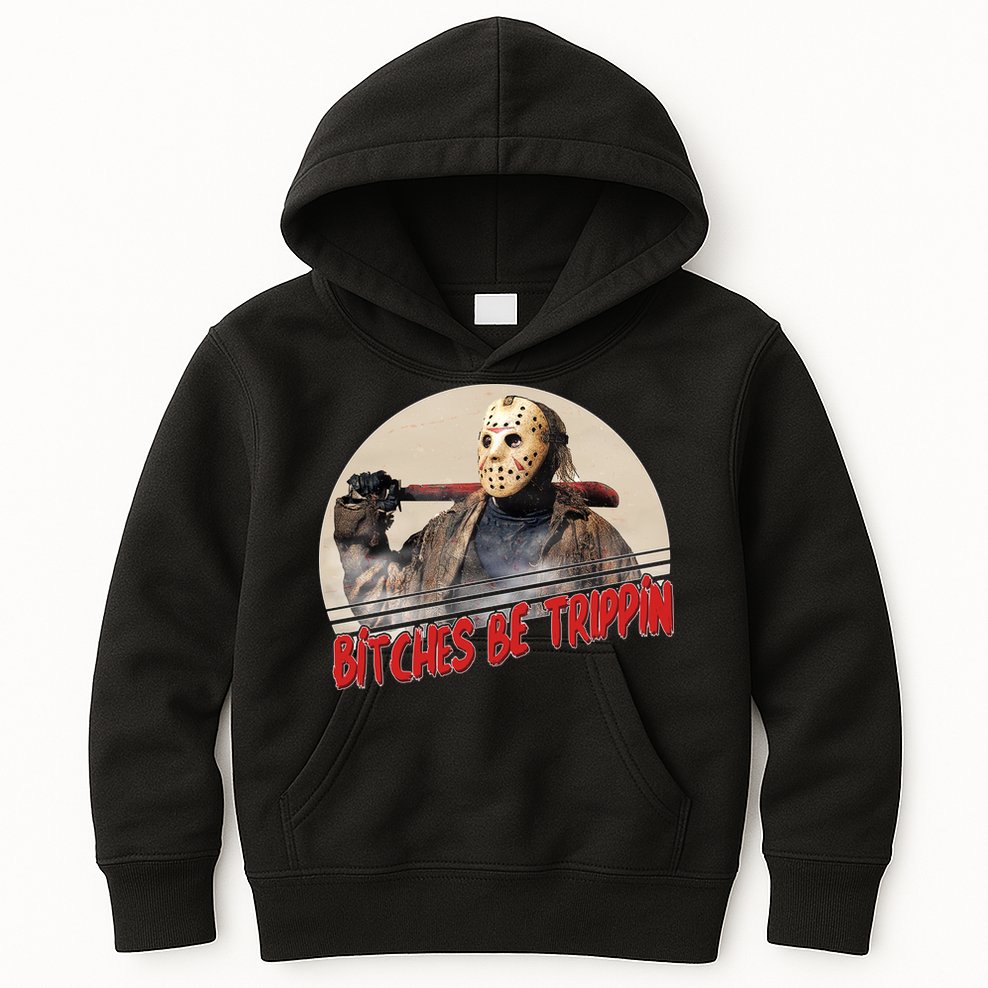 Bitches Be Trippin Horror Movie Fan Kids Hoodie
