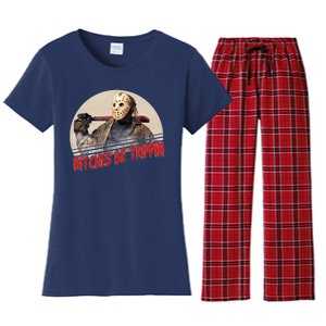 Bitches Be Trippin Horror Movie Fan Women's Flannel Pajama Set