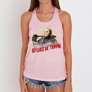 Bitches Be Trippin Horror Movie Fan Women's Knotted Racerback Tank