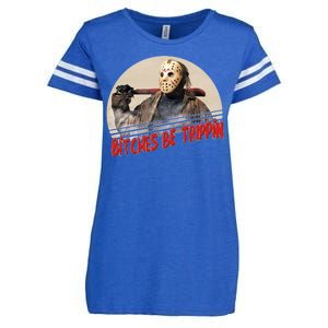 Bitches Be Trippin Horror Movie Fan Enza Ladies Jersey Football T-Shirt