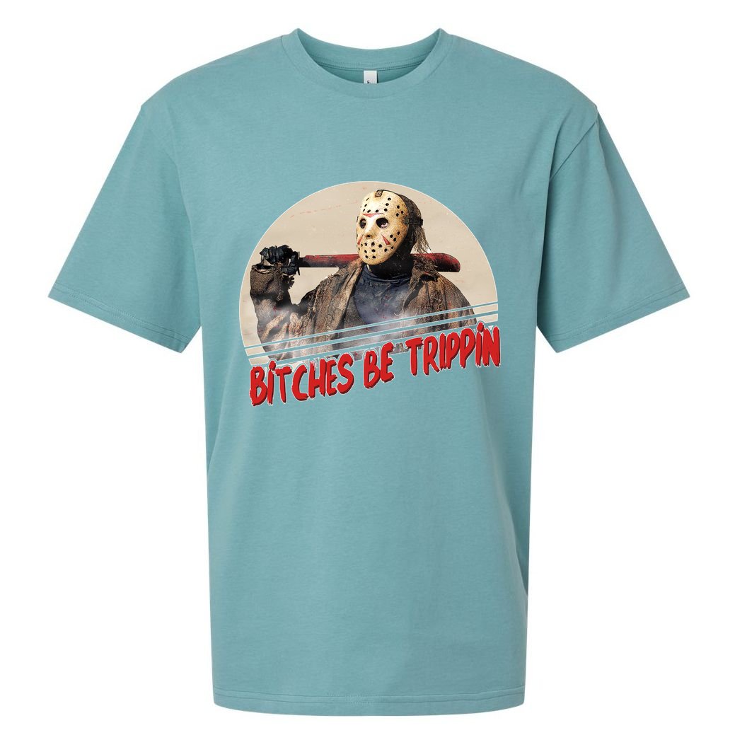 Bitches Be Trippin Horror Movie Fan Sueded Cloud Jersey T-Shirt